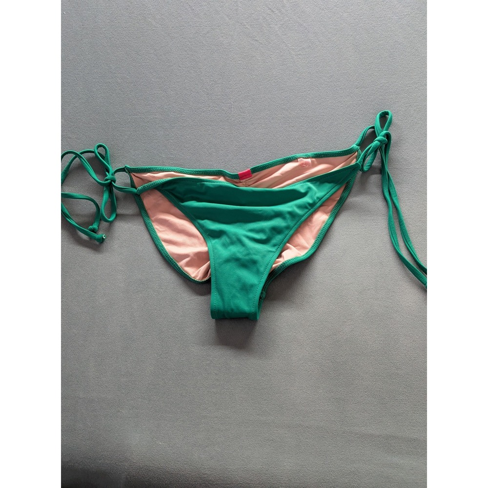 Doll Emerald Full Coverage Scrunch Side Tie Bikini Bottom Green Large 32801